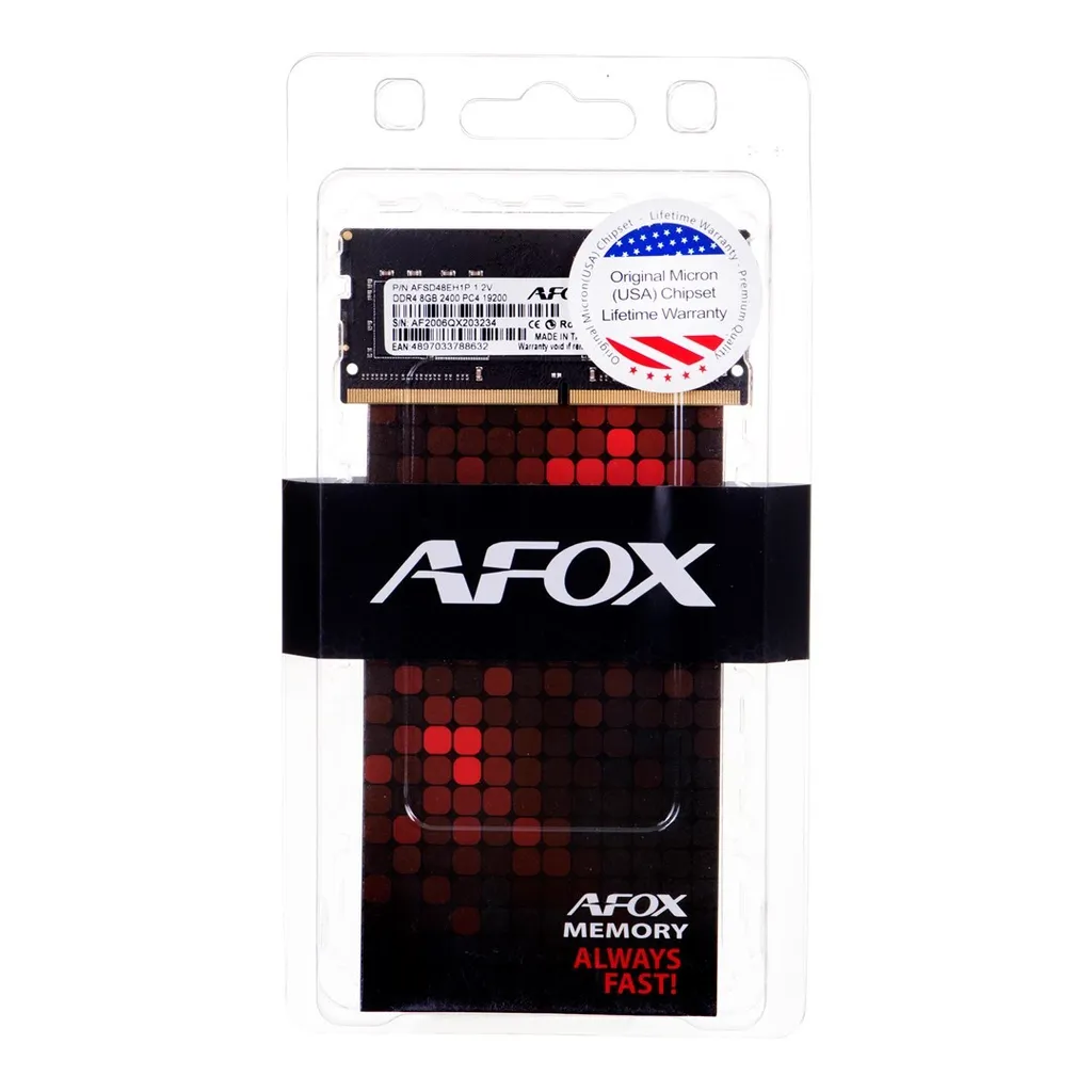 Mémoire RAM 8Go DDR4 2400MHz AFOX Haute Stabilité pour Système Informatique