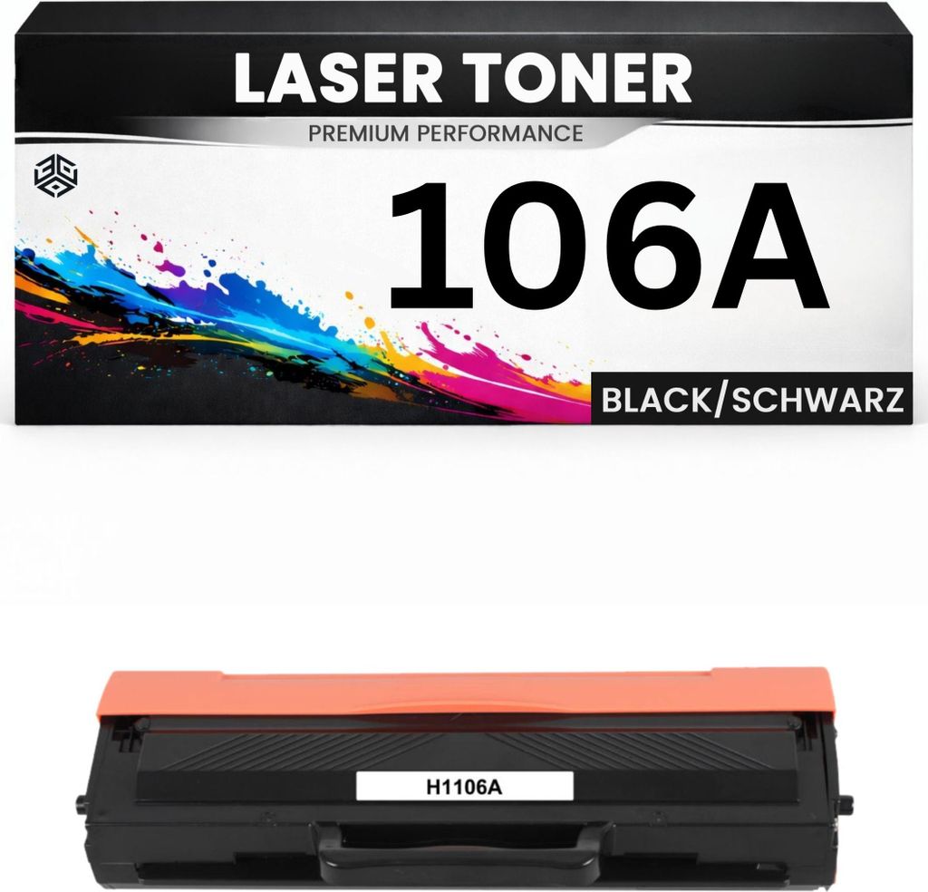 2 x Toner 106A für HP kompatibel Schwarz W1106A MFP 137 107 135 wie Original für HP Laser MFP 137fnw, 107a, 107w, 135ag, 135wg