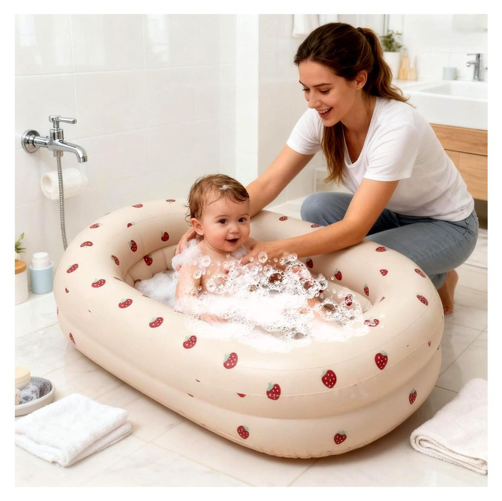 Rutschfeste Unterseite, aufblasbare Babybadewanne aus PVC, hautfreundlich und leicht zu transportieren