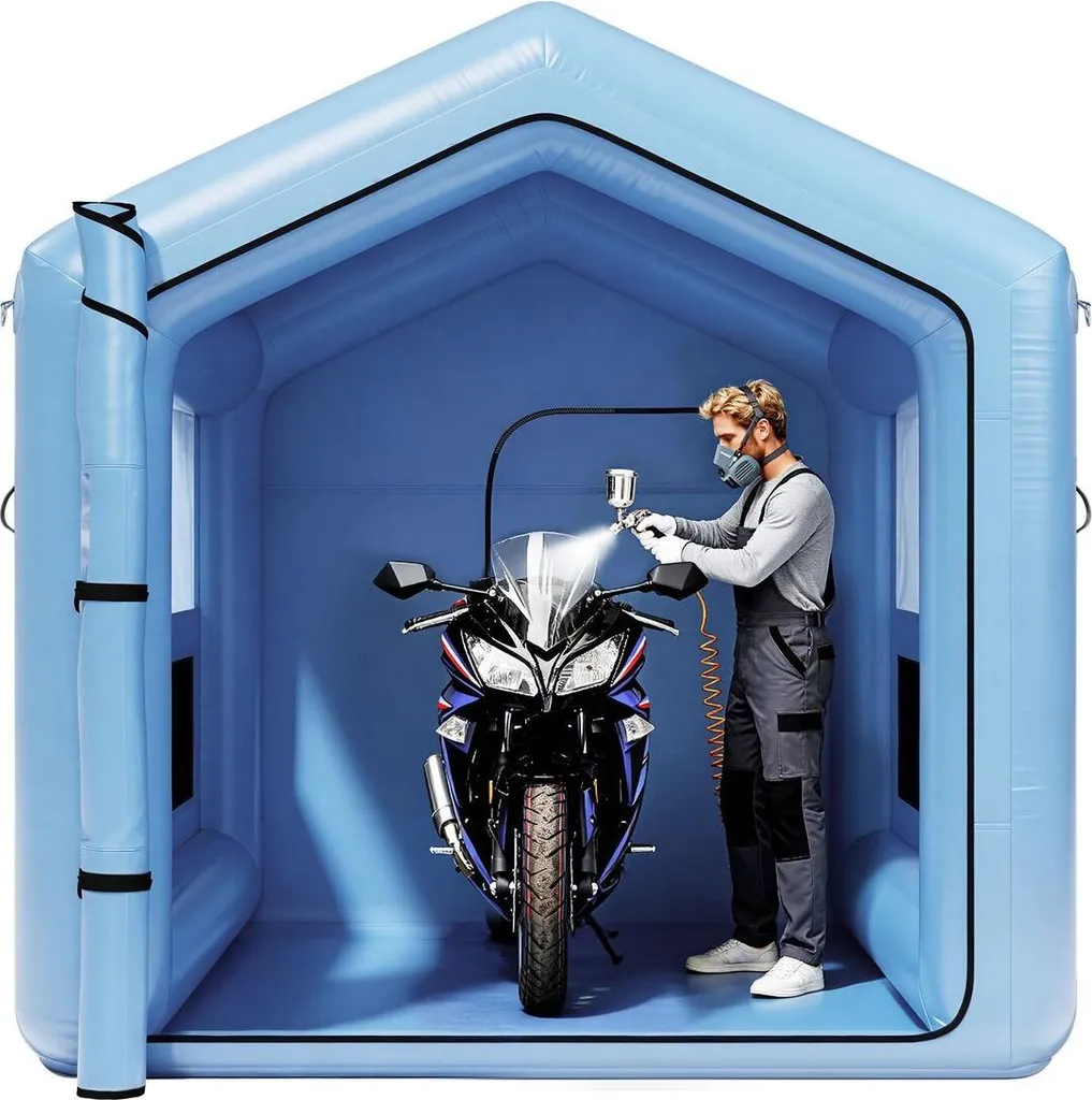 Cabine de peinture gonflable 3x2,5m avec souffleur 550W et filtre