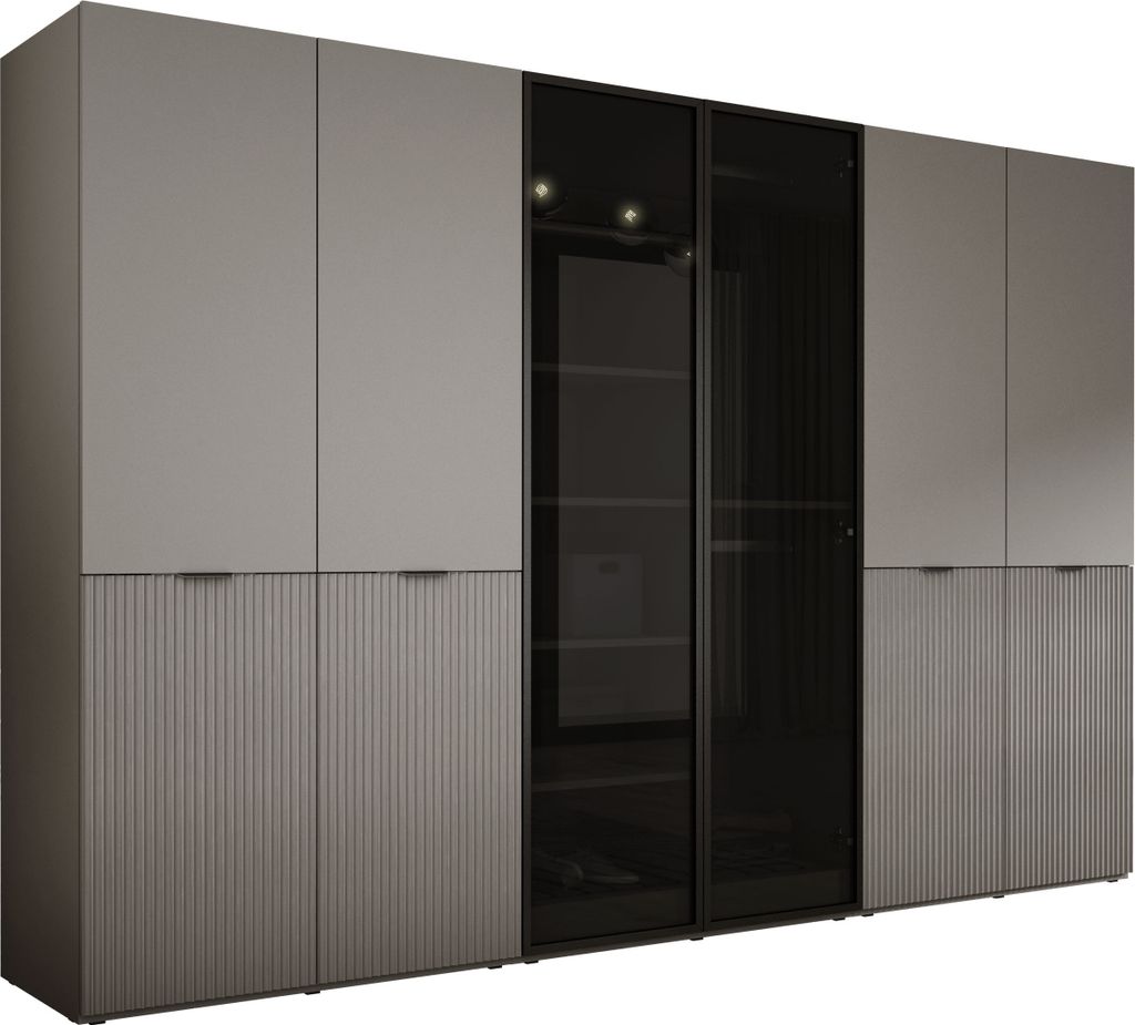 Kleiderschrank, Platingrau, 3 x 100 x 200 x 51 cm