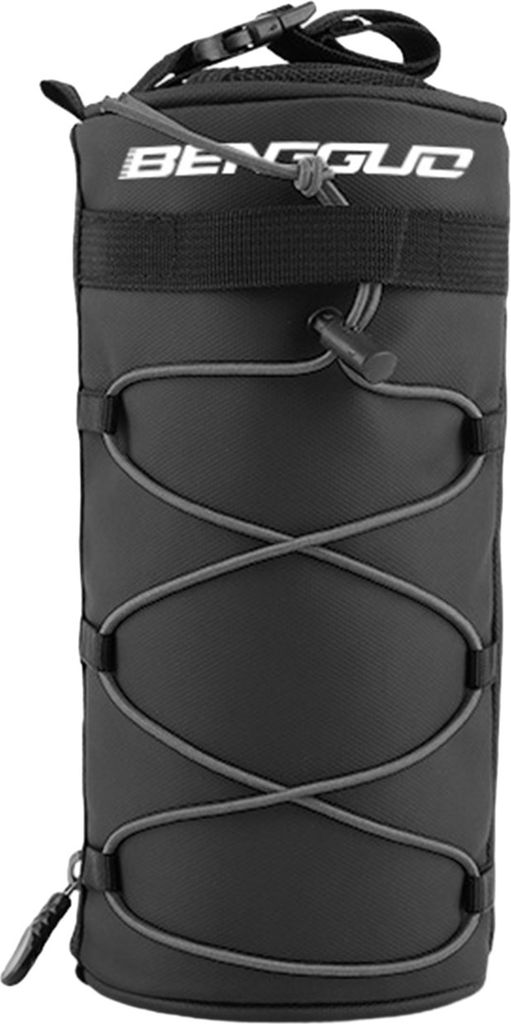 2,5-l-Fahrradlenkertasche mit Reißverschluss, große Kapazität, seitliche Netztaschen, wasserdicht, einfach zu installieren, Aufbewahrungstasche ...