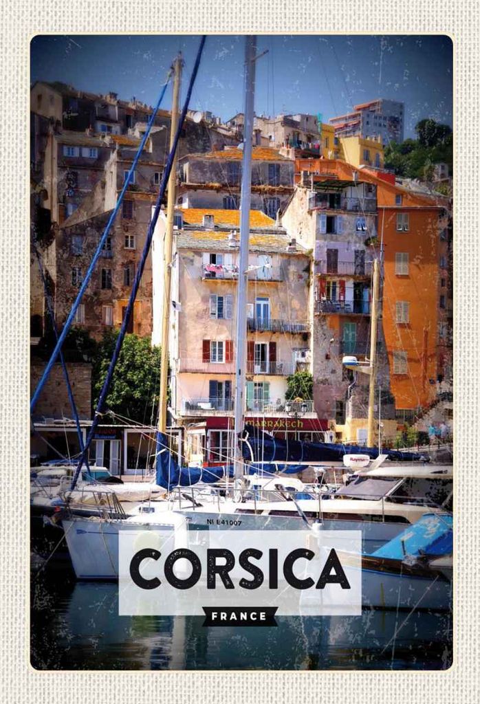 vianmo Holzschild 30x20 cm Corsica France Urlaubsort Bildmotiv Reisemotiv Abenteuer Reisen