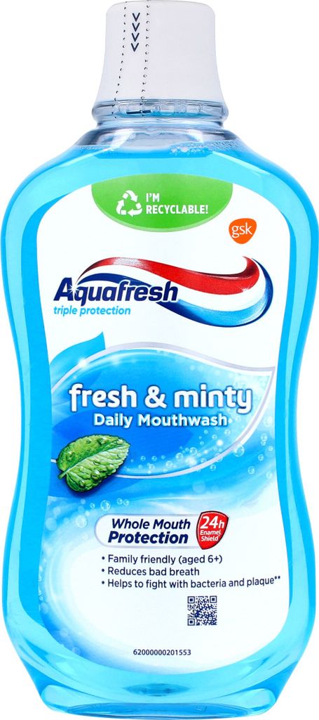 Aquafresh Mundspülung Fresh Mint 500ml mit Fluorid gegen Bakterien