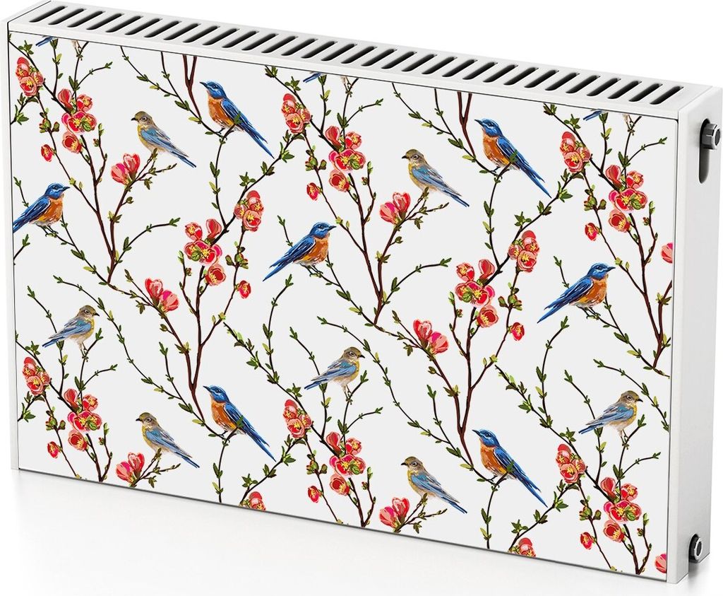 Vögel – Magnetische Heizkörperabdeckung – 90x60 cm – Magnet Heizkörperabdeckung – 3D Würfel – Heizkörperverkleidung – Magnetische ...