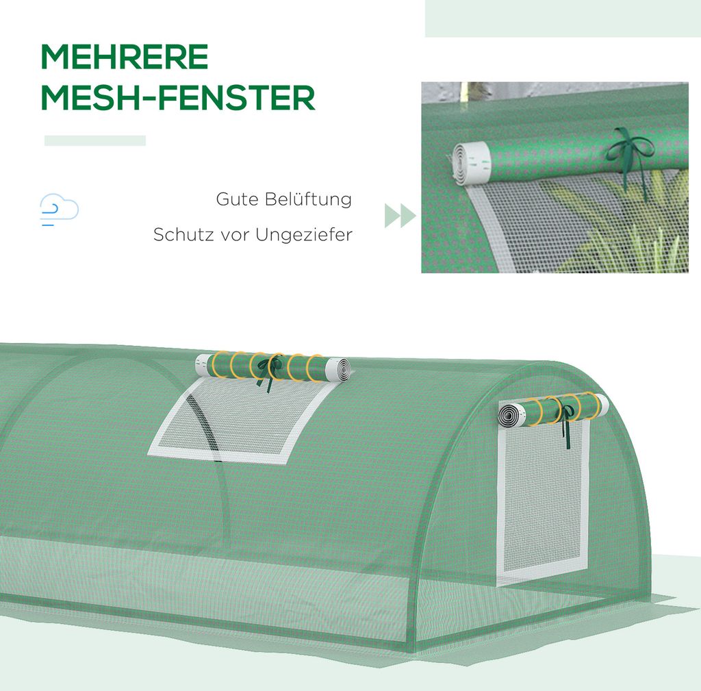 Outsunny Foliengewächshaus Mini Tunnelgewächshaus mit Mesh Produktbild 5