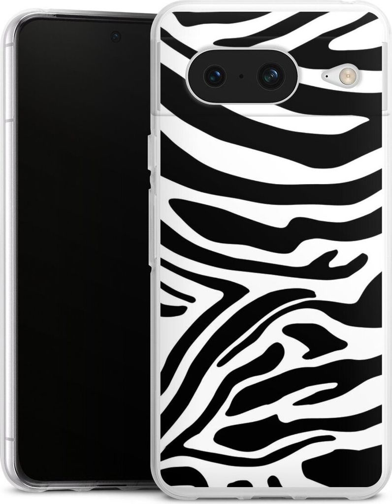 DeinDesign Handyhülle für Google Pixel 8 Silikon Hülle Case Smartphone Schutzhülle Animal-Look Animalprint Zebra