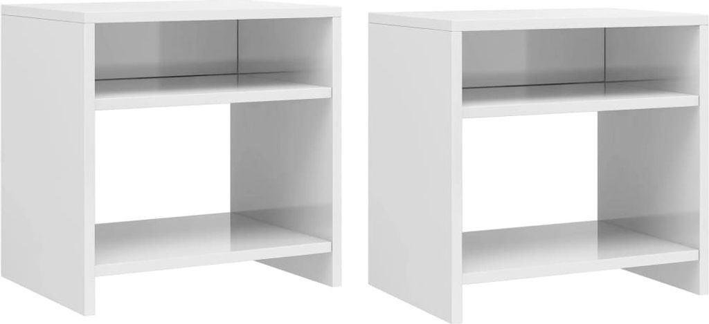 Nachttische 2 Stk. Hochglanz-Weiß 40x30x40 cm Holzwerkstoff , Nachttische & -schränke Design 2024