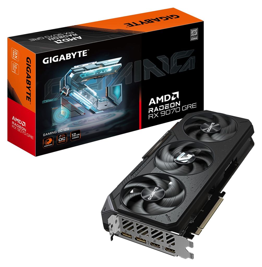 GIGABYTE Radeon RX 9070 GRE GAMING OC 12G, Radeon RX 9070 Productafbeelding 