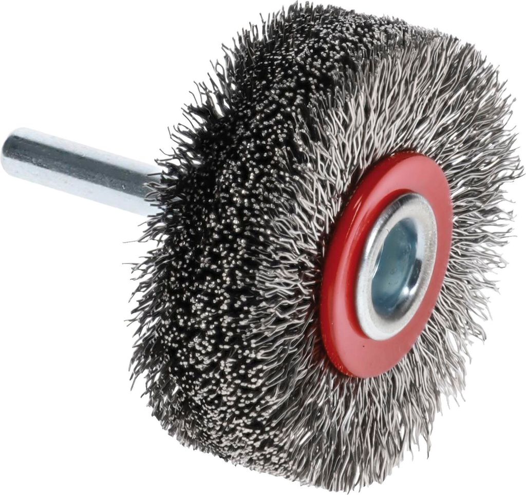 Osborn Drahtbürste für Bohrmaschine ø 50x17mm - Drahtbürstenaufsatz für schwer zugängliche Stellen - Rundbürste mit Schaft, gewellter Draht
