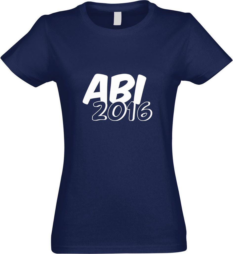 Kiwistar - T-Shirt tailliert - Damen - Navy - Abi 2014 Motiv 1 - mit Motiv Bedruckt - Funshirt Design - Sport - Freizeit - Damen - M
