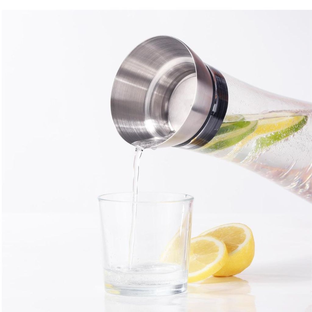 Caraffa per acqua in vetro, 1 litro con pratico beccuccio Immagine del prodotto 