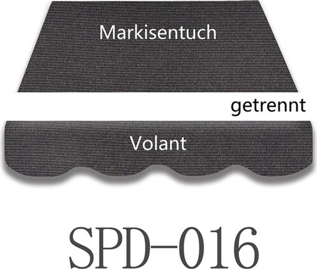 YCBTPS Markisentuch Ersatz - Wasserdichter Canvas Stoff 350x300cm, Polyester, Blau