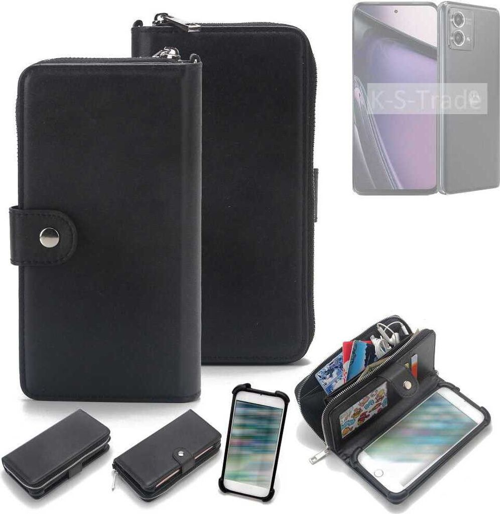 K-S-Trade 2in1 Handyhülle Schutzhülle kompatibel mit Motorola Moto G Stylus 5G (2023) & Portemonnee Cover Handy Hülle Case Etui Geldbörse Wallet