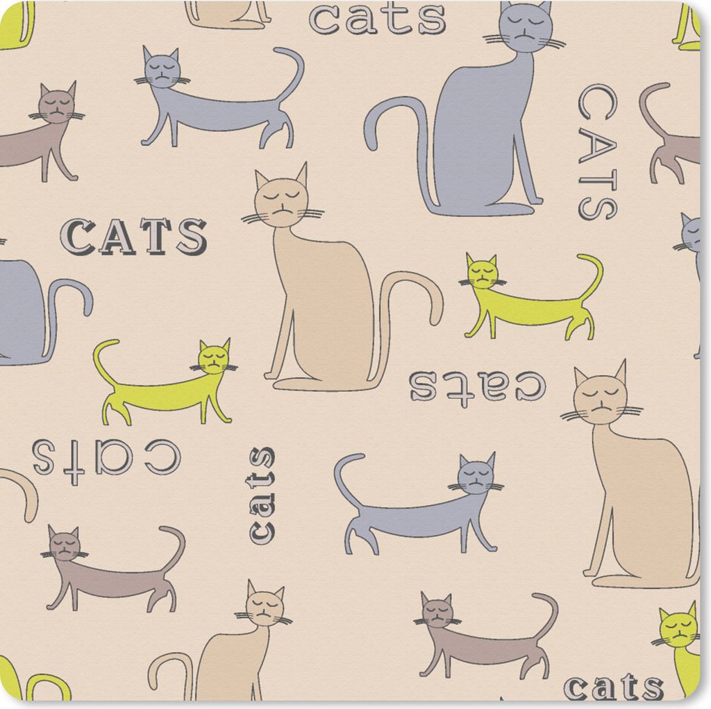 MuchoWow Mauspad Mousepad Muster - Katze - Zitat - Jungen - Mädchen - Kinder - Kind 20x20 cm - Mousepads - Maus Mat - Pad - Mausunterlage - Desk...