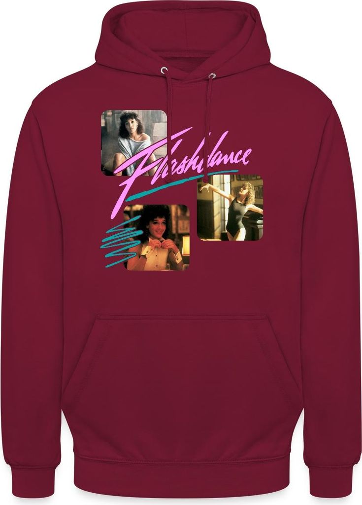 Spreadshirt Flashdance 80er-Design Mit Alex Owens Uni Hoodie, XXL, Bordeaux