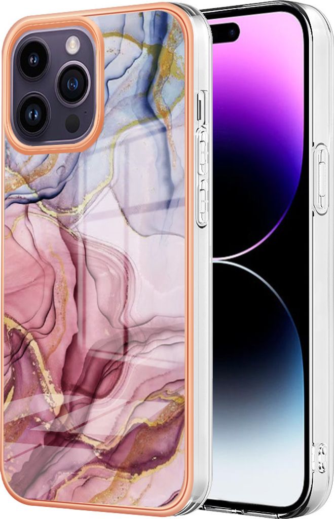 iPhone 14 Pro Hülle, Muster Dünn TPU Silikon Stoßdämpfer Bumper Schutzhülle für iPhone 14 Pro Rosa