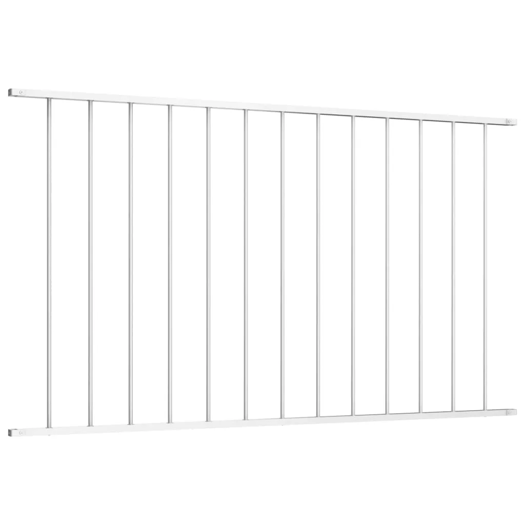 Panneau de clôture pour délimiter jardin et terrasse, acier blanc 1,7m