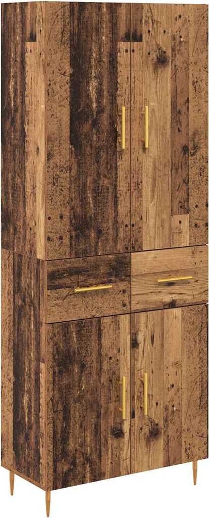 Highboard Wandmontiert Altholz 69,5 x 34 x 180 cm Holzwerkstoff