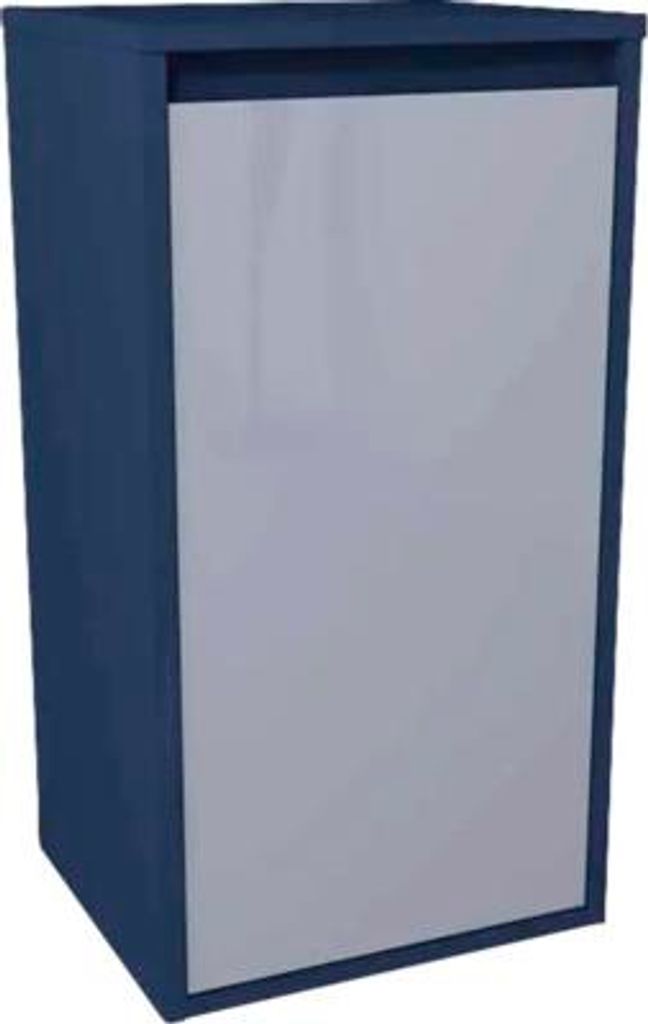 Hängehalbhochschrank mit Wäschekorb Devo Cristal 2.0 BxHxT 40x76x35 cm tyrolean blue/metal blue glass