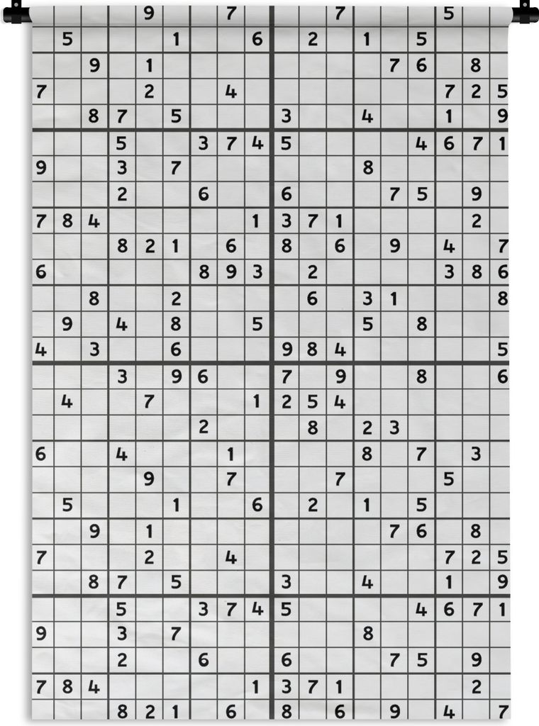 MuchoWow Wandteppich Wandbehang Sudoku - Puzzle - Muster 90x135 cm Tapisserie Dekoration Wandtuch - Baumwolle - Wandskulptur
