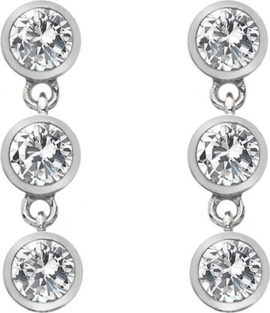 Boucles d'oreilles DE585 Tender White Topaz avec Diamants Bruts