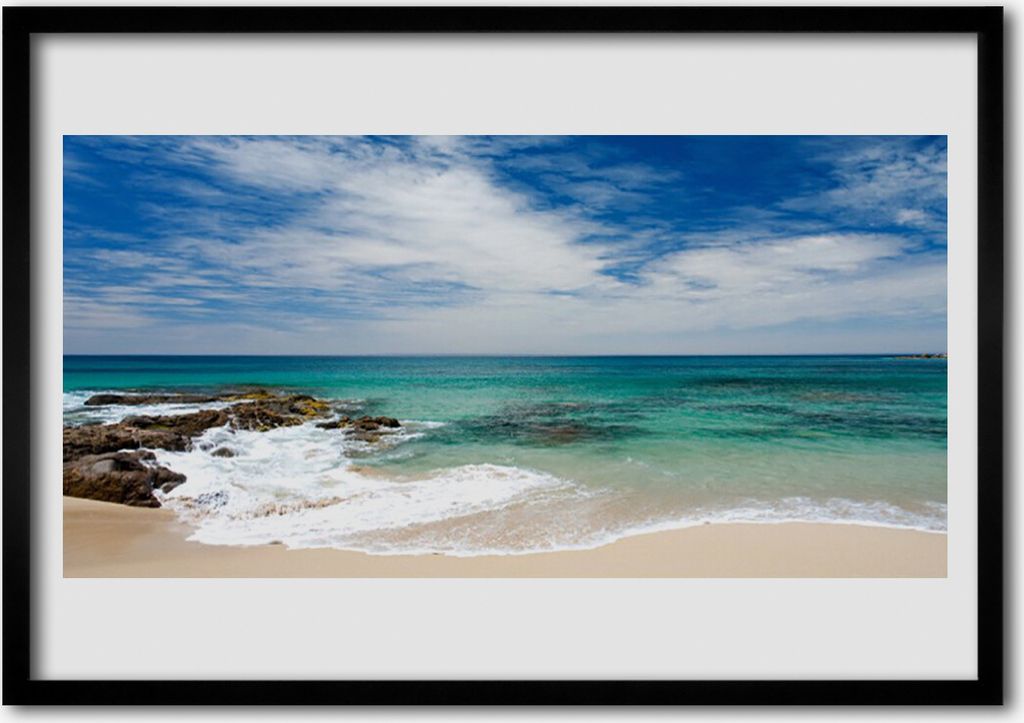 Bild 70x50 MDF-Rahmen Wandkunst Strand Meer Landschaft