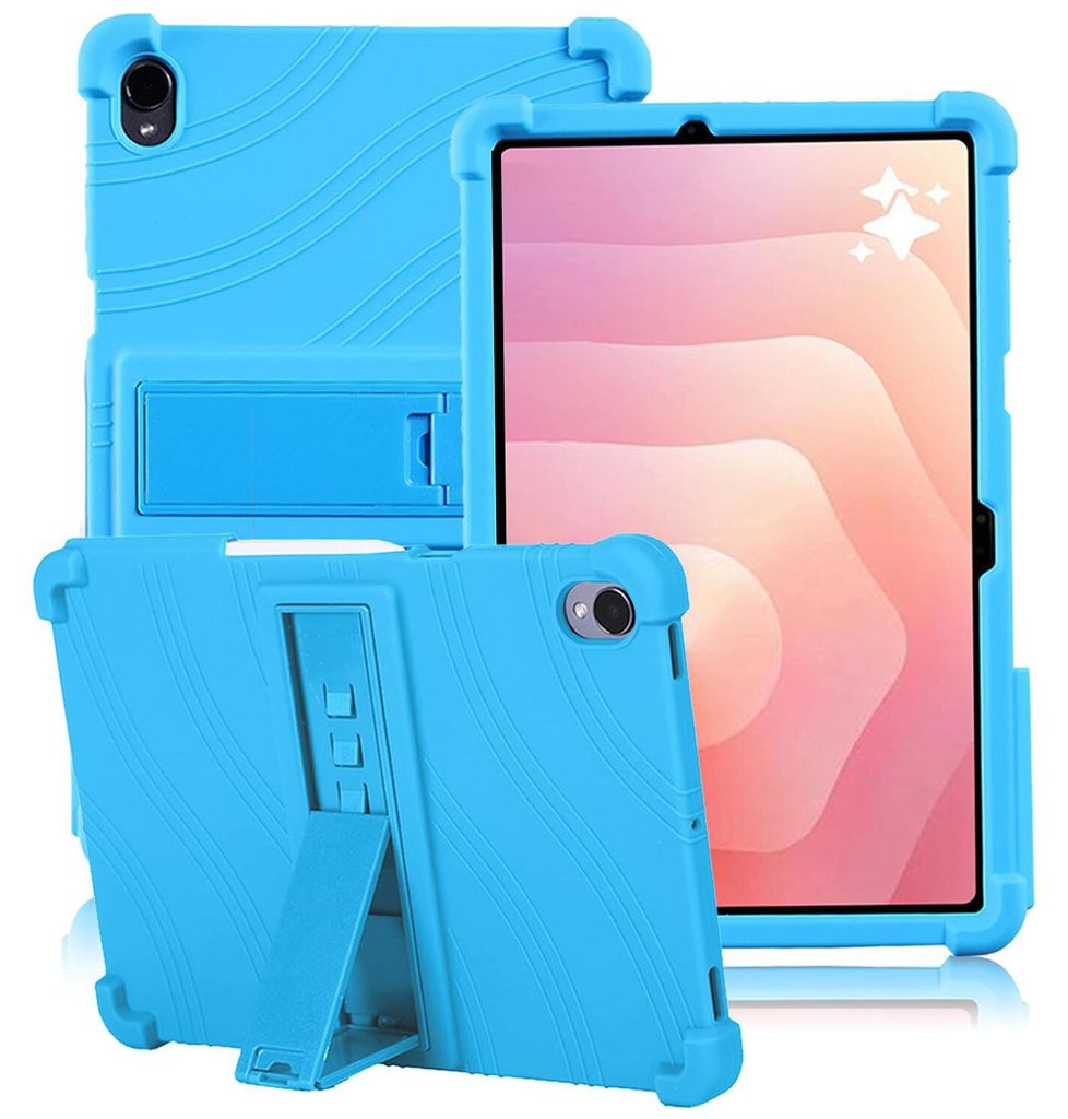 Tablet Hülle für Samsung Galaxy Tab S11 11", Stoßfeste Weiches Silikon Schutzhülle mit Standfunktion Hellblau