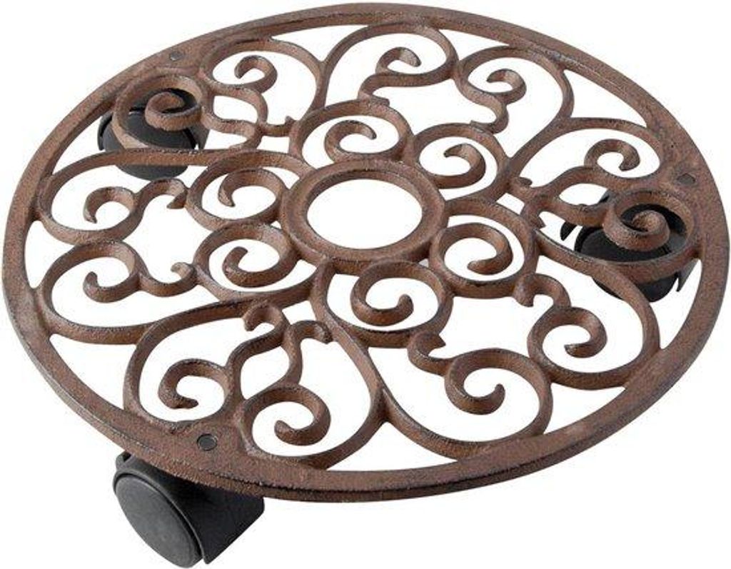 Runder Blumenroller aus Gusseisen Größe S 29 cm