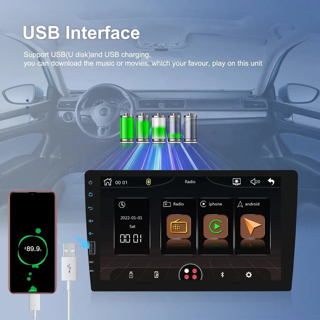 Autoradio Bluetooth 1 DIN : Écran Tactile pour Remplacer votre Poste - 3