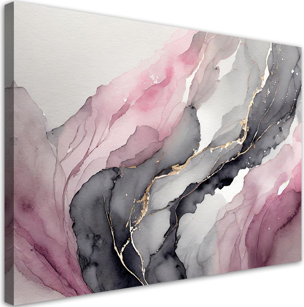 Leinwandbild Aquarell Abstrakt Rosa 100x70 Feeby Rosa bild für die wand bereit zum aufhängen