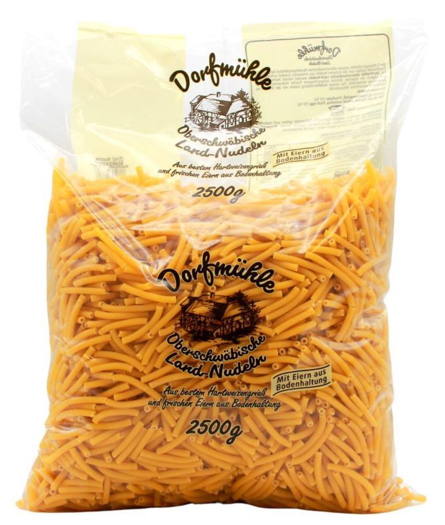 Dorfmühle Oberschwäbische Land-Nudeln kurze Makkaroni, 4er Pack (4 x 2.5 kg)
