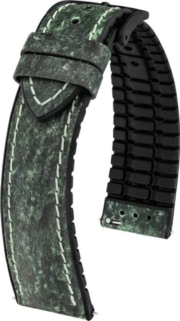 Bracelet Hirsch Stone Vert 21mm en cuir de pierre naturel résistant