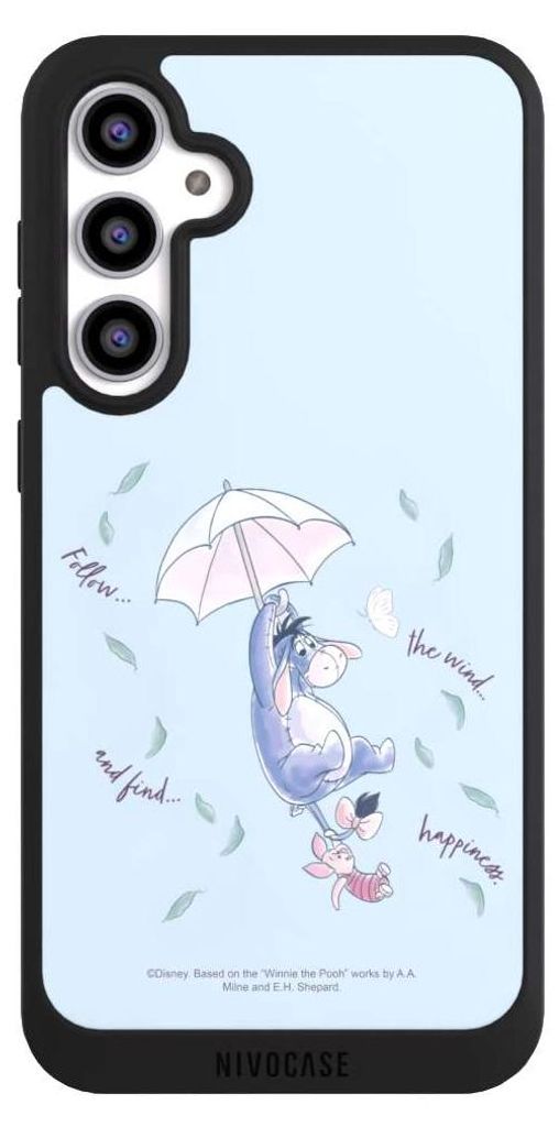 NIVOCASE Handyhülle für Samsung Galaxy S23 FE Hülle NIVOpure Case Schwarz Disney Offizielles Lizenzprodukt Winnie Puuh I-Aah