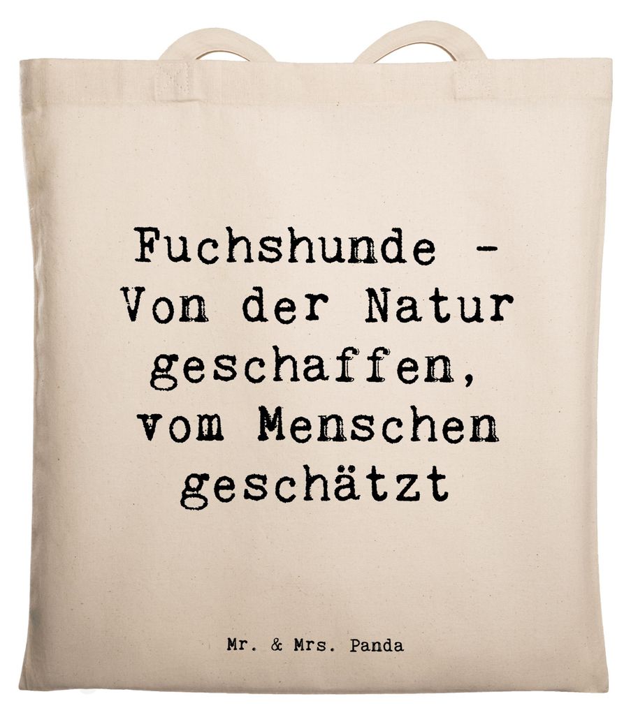 Mr. & Mrs. Panda Jutebeutel Spruch Fuchshunde Liebe - Transparent - Geschenk, Laptoptasche, Freunde, Hunderassen Vielfalt, Hunderasse, Schultasche,...