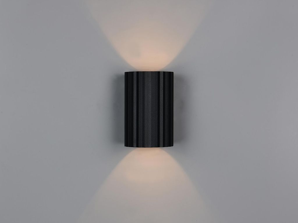 Kleine Up and Down LED Wandlampe Schwarz, Wandbeleuchtung indirekt, Höhe 12cm