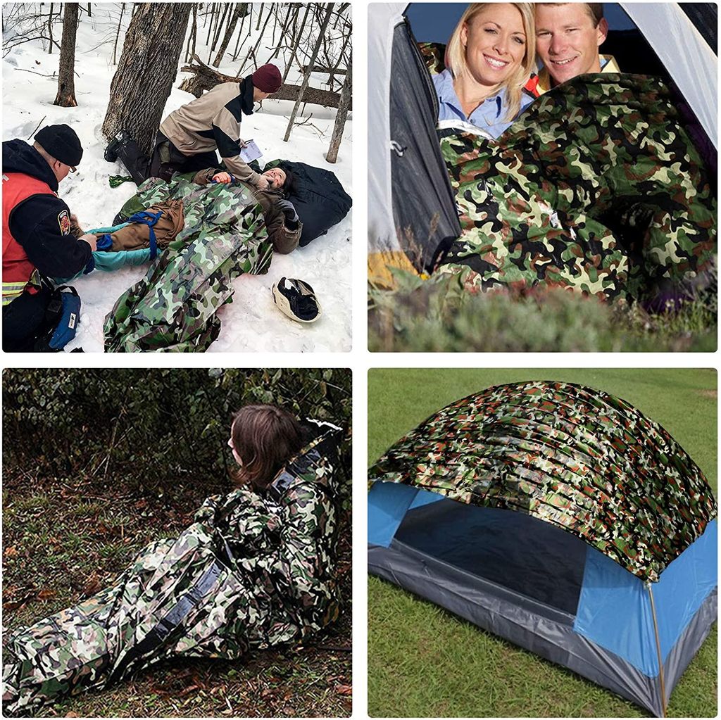 Haude 2er-Pack Notfall-Schlafsack Thermodecke wasserdicht Überlebensdecke für Outdoor Camping Wandern