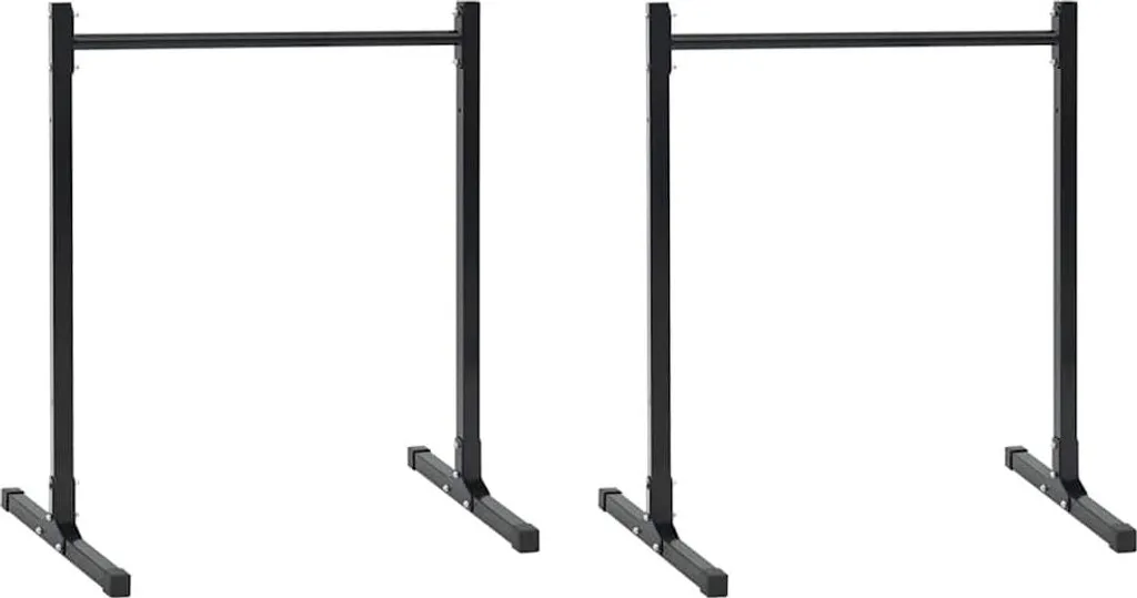 Station musculation haut du corps - Barres de dips 2 pièces noir pour fitness