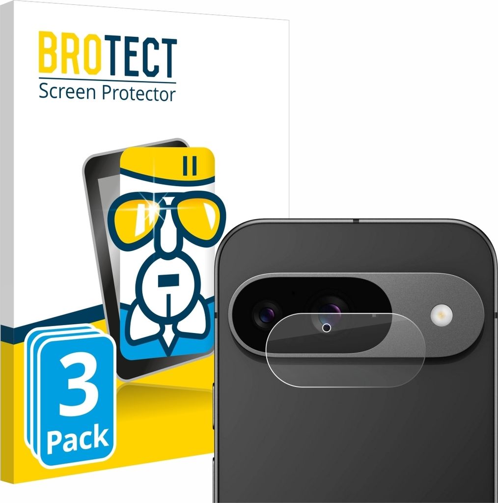 3x BROTECT Schutzglas für Google Pixel 9 (NUR Kameraschutz) Schutzfolie Panzer Folie Glas Display Schutz klar