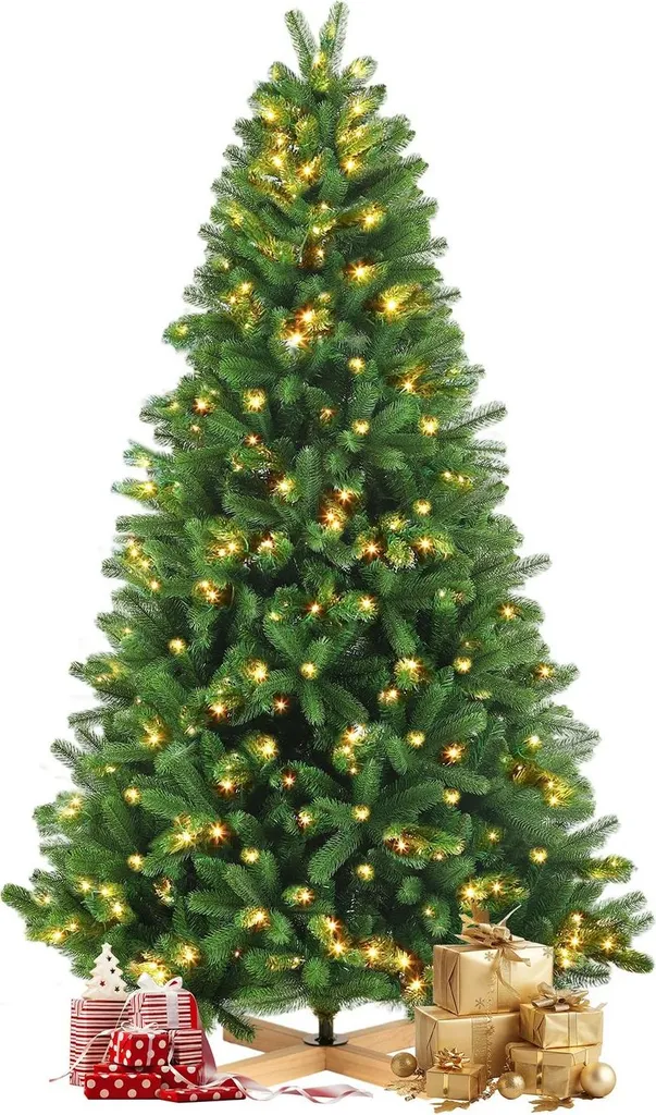 Sapin Noël Artificiel 18M Premium - Lumières LED et Branches Denses