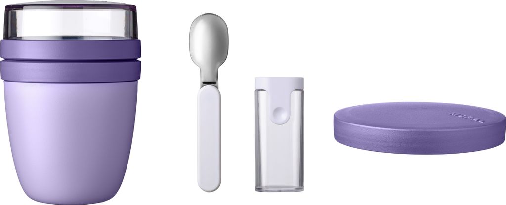 Mepal | Lunchpot Switch Set | Faltbarer Löffel Ellipse | wandelbar zum Snackpot | praktischer Müslibecher | geeignet für Tiefkühler, Mikrowelle...