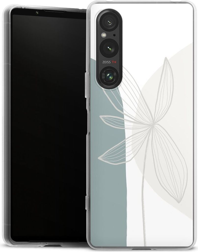 DeinDesign Handyhülle für Sony Xperia 1 V Silikon Hülle Case Smartphone Schutzhülle Blume Boho Pastell