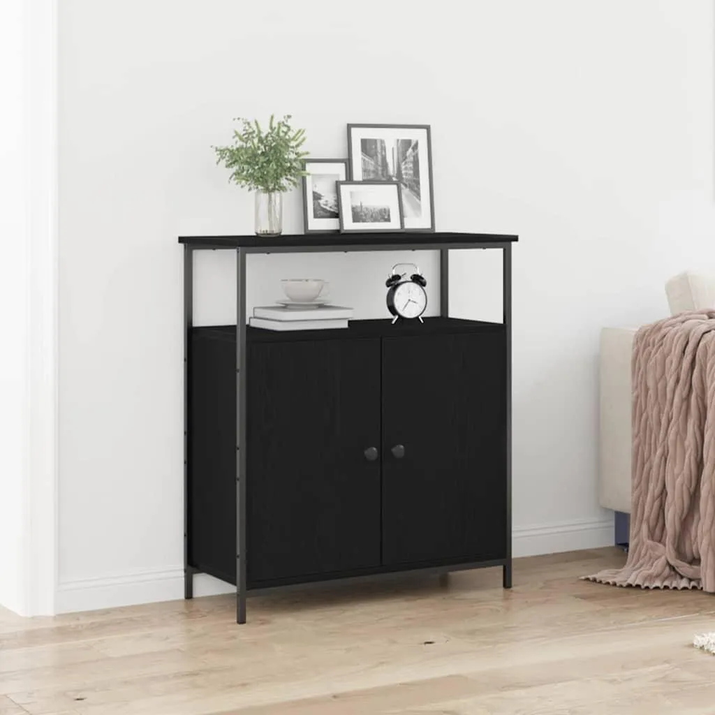 Mobile Credenza Nera 70 cm vidaXL | Arredo Moderno Rovere Legno