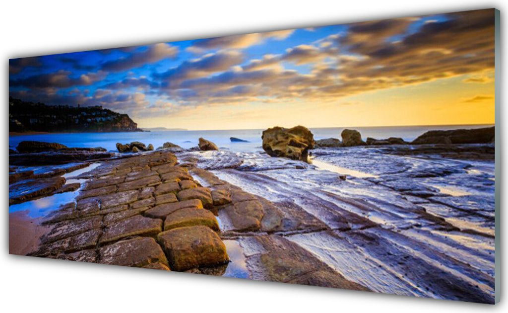 Küchenrückwand aus Glas 125x50cm Spritzschutz Strand Landschaft