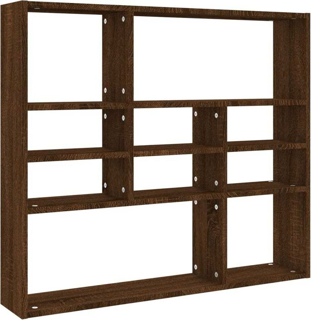 Wandregal Braun Eichen-Optik 90x16x78 cm Holzwerkstoff