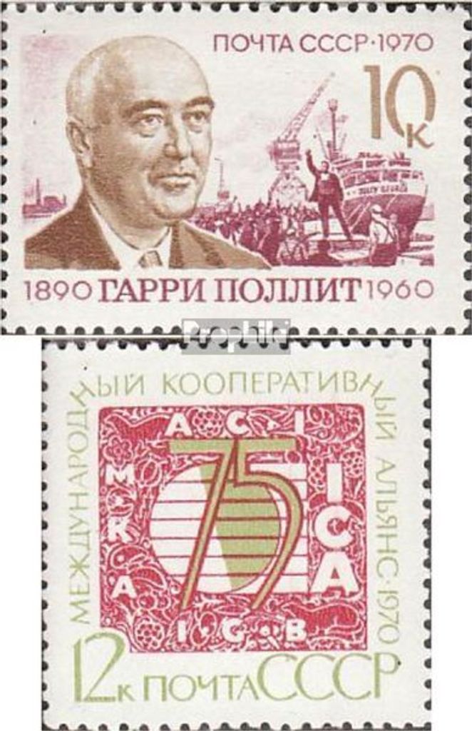 Briefmarken Sowjetunion 1970 Mi 3841,3842 (kompl.Ausg.) postfrisch Harry Pollitt