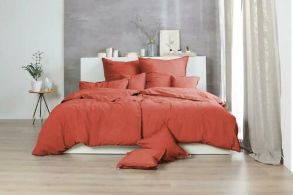 Housse de couette anti-plis en satin de coton avec fermeture éclair facile