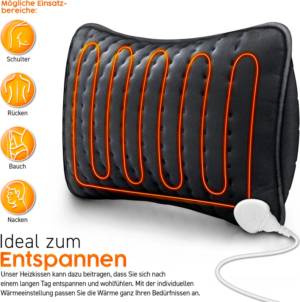 Dites adieu aux tensions avec ce coussin chauffant électrique dos et nuque