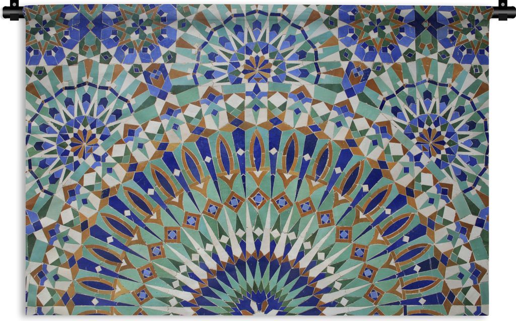 MuchoWow Wandteppich Wandbehang Eine marokkanische Mosaikwand mit verschiedenen Formen 60x40 cm Tapisserie Dekoration Wandtuch - Wanddekorationen