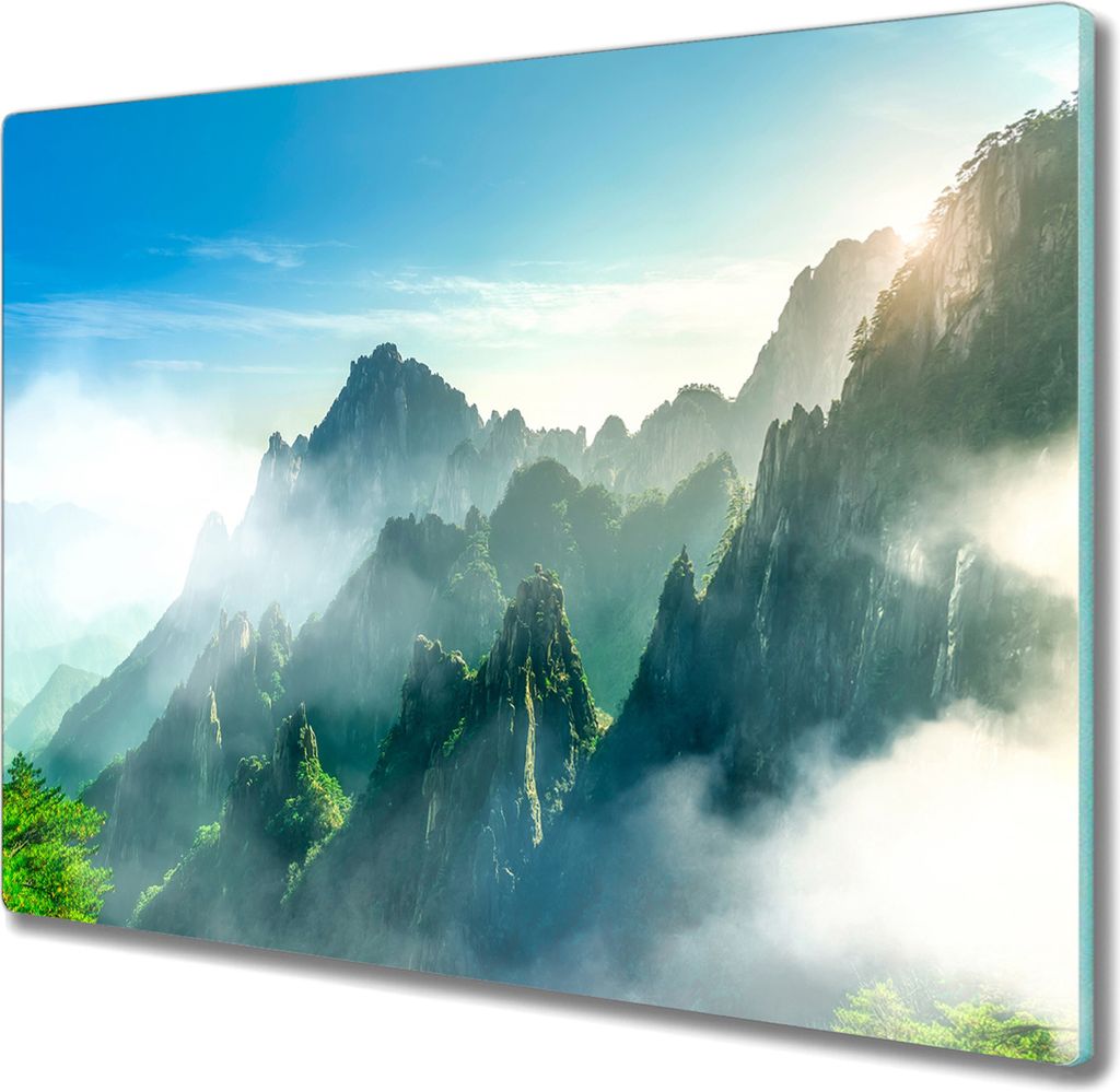 Coloray Schneidebrett Herdabdeckplatte 60x52 cm Kochplattenabdeckung Hackbrett Küchenbrett - Spitze des Baumes Himmel